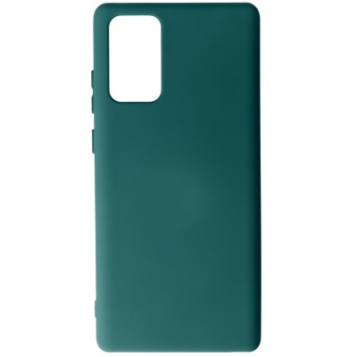 Husa Samsung Galaxy Note 20, SIlicon Catifelat cu interior Microfibra, Verde Midnight